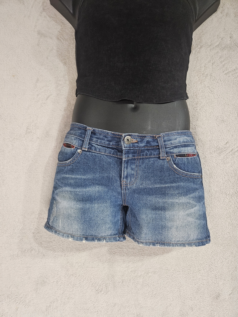 Casual Mid-Rise Blue Denim Jean Shorts for Women